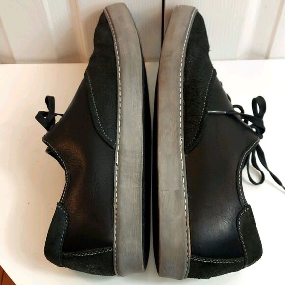 UGG Garrick Oxford Black Leather Sneakers Sz 14 - Picture 7 of 11